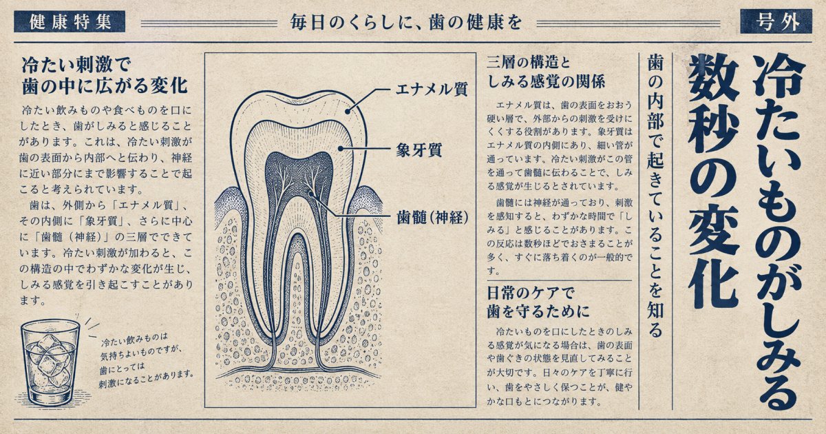 冷たいものが数秒しみる症状は知覚過敏？神経の炎症の可能性