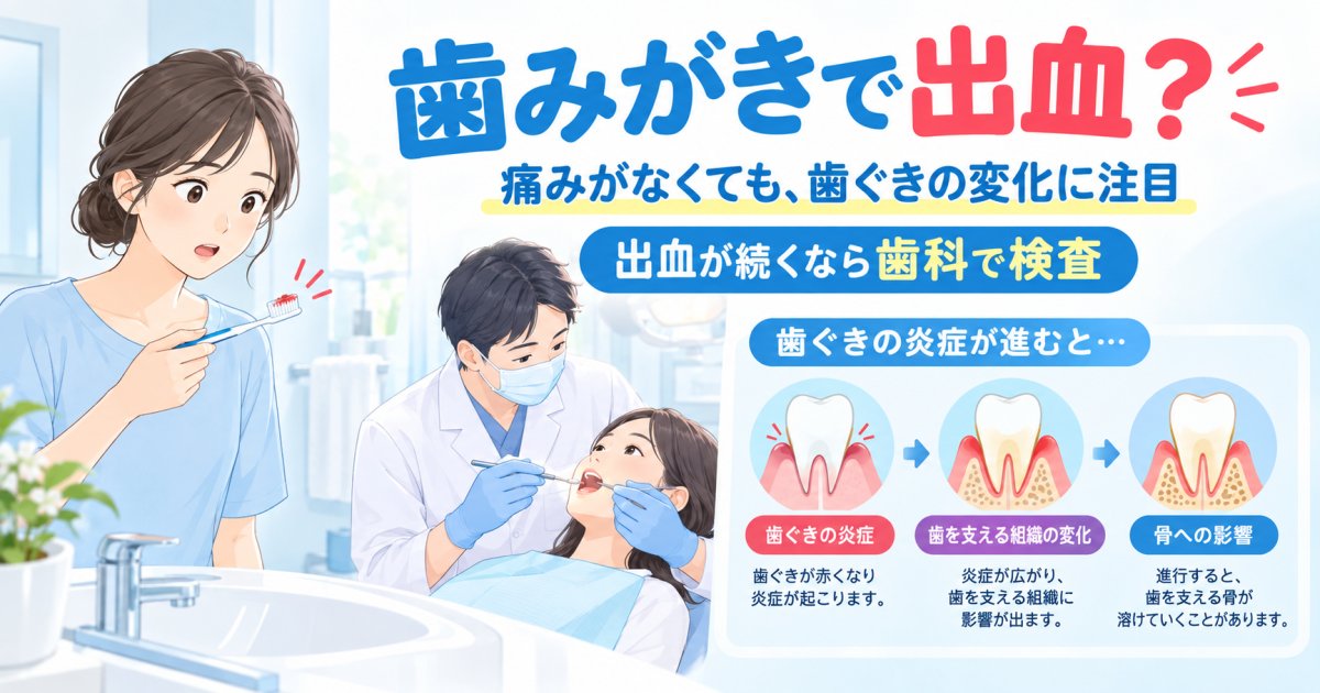 歯みがきで出血、歯周病の初期症状？進行と痛みがないときの受診目安