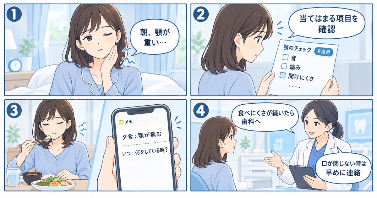 顎の音や朝のこわばりが気になる方へ｜症状セルフチェックと受診目安